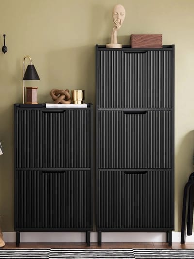 Geargalaxy Schoenenkast - Schoenenrek - Schoenenopberger - Schoenenmeubel - Opbergkast - Schoenenplank - 50x130x19cm - Zwart