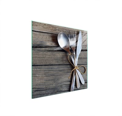TMK ArtDeko Serie - Glazen Beschermplaat voor Kookplaat - 50x52 cm - Veelzijdig Gebruik - Geharde Veiligheidsglas