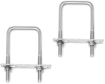 M10 U-bouten, 2 stuks, 80 x 150 mm, vierkante roestvrijstalen U-bouten voor bevestiging, reparatie en bevestigingswerkzaamheden