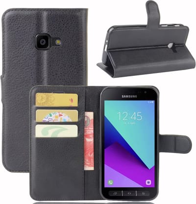 CHPN - Zwart hoesje geschikt voor Samsung Galaxy Xcover 4 - Bookcase - Zwart - Met ruimte voor pasjes - Mooie hoes voor jouw Samsung smartphone