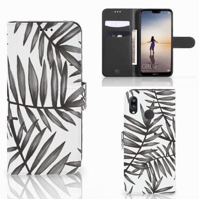 Samsung Galaxy A30 Hoesje Leaves Grey