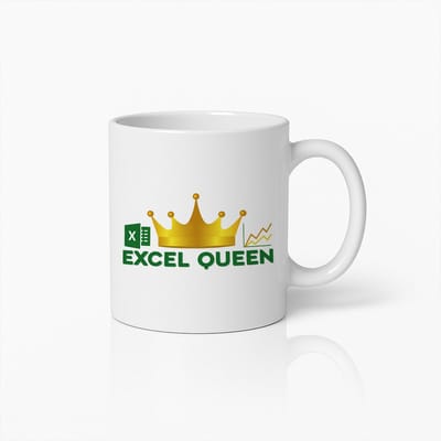 330ml "Excel Queen" Mok – Grappige Koffiebeker voor Spreadsheet Liefhebbers en Professionals
