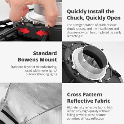 Octagon Softbox 55 cm met Honeycomb Grid voor Fotografie
