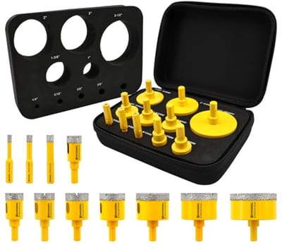 Diamant Boorset 11 Stuks voor Tegels en Harde Materialen - Gatzagen 6-65 mm met EVA-opbergbox