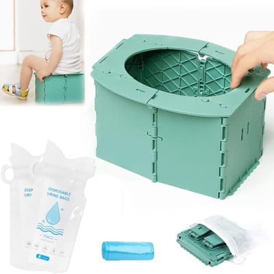 Opvouwbaar Kindertoilet met Urinezakjes voor Noodgevallen - Draagbaar en Geschikt voor Kinderen van 1-3 Jaar