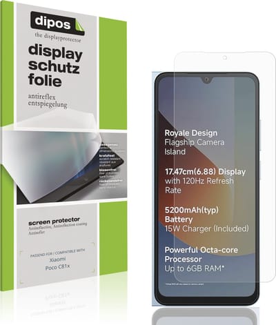 dipos – 4x Matte Beschermfolie geschikt voor Xiaomi Poco C81x | Krasbestendige & antireflecterende Screenprotector Ultra-Thin