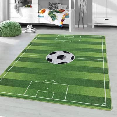 Muratap Play vloerkleed kinderkamer voetbal laagpolig 80x120 cm