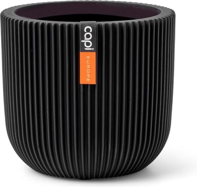 Capi Europe - Bloempot bol Groove Black & Gold - 8x6 - Zwart - Opening Ø6 - Bloempot voor binnen - 5 jaar garantie - BGVBL131