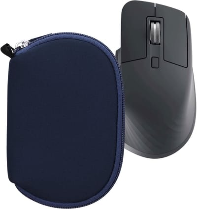 kwmobile computermuis hoes geschikt voor Logitech MX Master 3 / Master 3S / Master 2S hoesje - Muis beschermhoes met rits - Mouse case van neopreen in donkerblauw