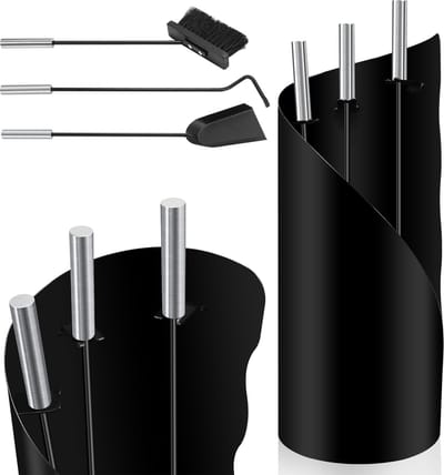 Openhaard set - Haardset zwart - 4-deligs haardgereedschap - haardstel - open haard set
