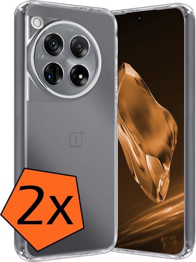 Hoes - 2 Stuks - Geschikt voor OnePlus 12 - Sterk & Shockproof - Case Siliconen - Back Cover - Telefoon Hoes - Transparant