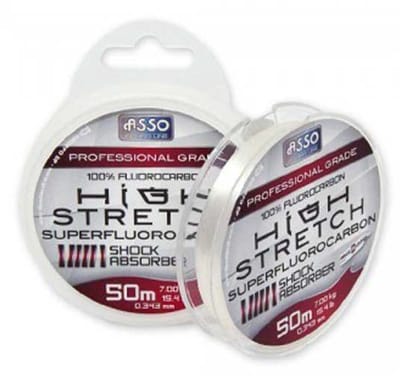 Asso High Stretch 50 M Flurocarbon Transparant 0.259 mm