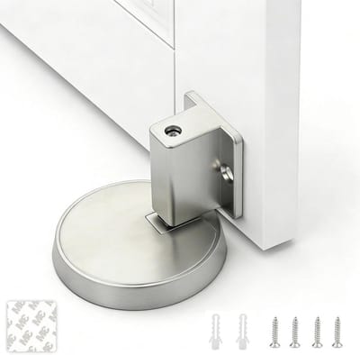Deurstopper - Deurhouder Deurdemper - Muren Beschermen - Stille Buffer - 12x8x3 cm - Zilver