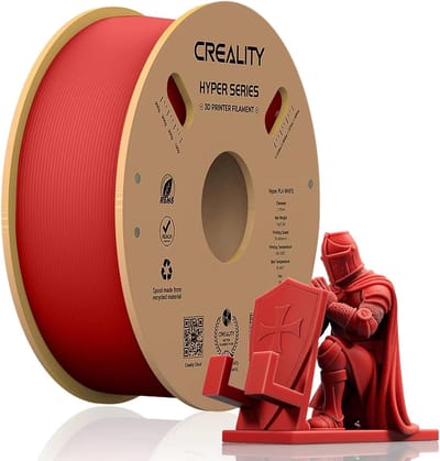 Creality Hyper PLA Filament - Rood - 1,75 mm - 1 kg - 3D-printerfilament voor Snel Printen - Sterke Hechting & Uitstekende Overhangprestaties - 3D Printer Filament Red - Dimensionale nauwkeurigheid ±0,02 mm - Past op de meeste FDM 3D-printers