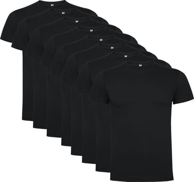 8 Pack Roly Dogo Premium Heren T-Shirt 100% katoen Ronde hals Donker Grijs Maat S