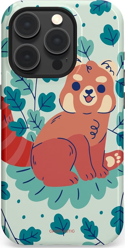 Casetastic Hoesje Geschikt voor Apple iPhone 15 Pro Magsafe - Stijlvolle Beschermende Duo-layer Case - Rode panda tuin