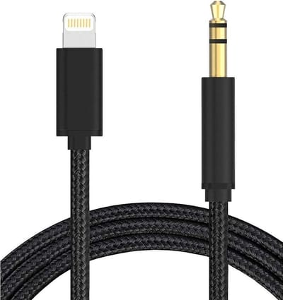 iPhone Lightning naar Headphone Jack Audio Aux Kabel - Iphone auto kabel - 3.5 mm - 1 Meter - Zwart