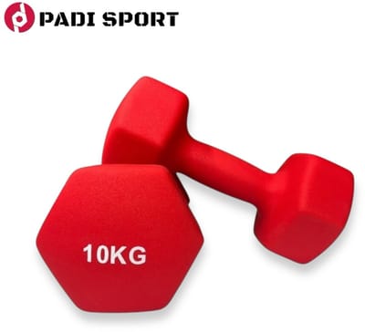 Padisport - Dumbells 10 Kg - Halter - Gewichten Set Halters - Gewichten 10 Kg - Rood - Gewichten - Dumbells - Halters - Gewichtjes 10 Kg