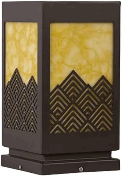 Tuinlamp op zonne-energie - Chinese lantaarn - Buitenverlichting - Roestvrij staal - 25 cm hoogte - Zwart