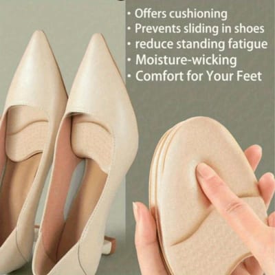 1 Paire Sandales d'Été Coussinets Antidérapants pour l'Avant-Pied, Matériau Éponge Absorbant la Transpiration Semelles Intérieures Confortables avec Support Adhésif, Convient aux Filles 1 Pairs beige