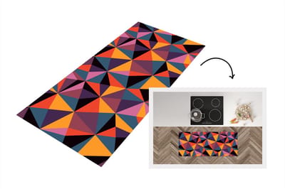 Keukenloper - Loper keuken - Geometrie - 3D - Driehoek - Patronen - 120x50 cm - Keukenloper vinyl