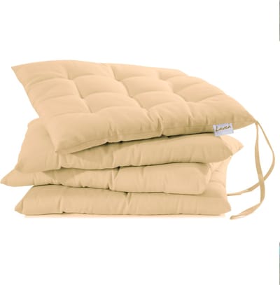 Lavea® Stoelkussens 40x40 cm, Set van 4 – Zitkussen & Stoelpads voor Binnen en Buiten – Comfortabel, Wasbaar en Duurzaam – Zandkleur