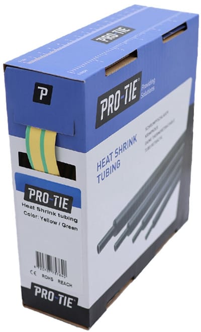PRO-TIE® - Krimpkous 12,7-6,4 mm Geel-Groen Dunwandig krimpverhouding 2:1 (Box 8 meter) - PRO-TIE