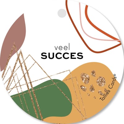 Tallies Cards - kadokaartjes  - bloemenkaartjes - Succes - Abstract - set van 5 kaarten - succes - geluk - wens - 100% Duurzaam