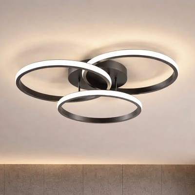 Boncy® Luxe Plafondlamp - 3 LED Ringen Plafondlampen - Plafonniere Plafond lamp Woonkamer Slaapkamer of Kinderkamer - Plafonnieres