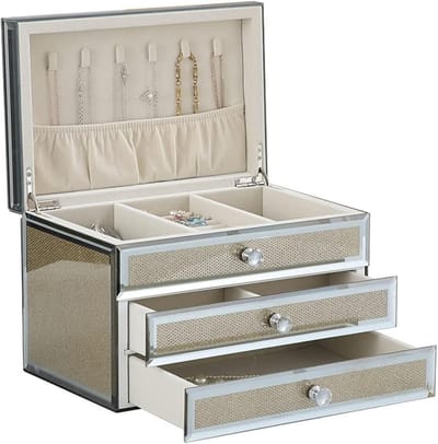 Sieradendoosje Glas - Opberger Organizer - Sieraden Opbergen - Onbreekbaar Materiaal - Stijl 3 - Transparant