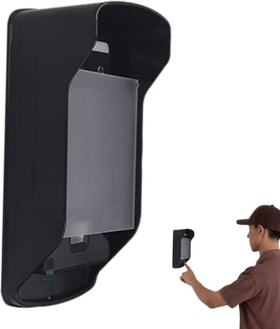 Waterdichte Deurbel Cover - Regenhoes Deurbelcamera - Bescherming Buitendeur - Zelfnivellerend - 23.7 cm - Zwart