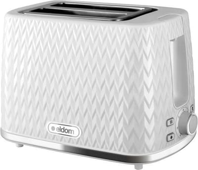 Toaster Broodrooster Retro - Wit - Vintage Geroosterd brood Toaster - met Cool Wall, Ontdooi en Opwarmfunctie