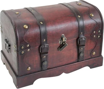 Schatkist van hout met slot - 40 x 23 x 27 cm - Kambodscha - 6403-140 piratenkist