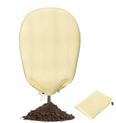 Unyqoos® Herbruikbare winterbescherming voor potplanten met ademend vlies en ritssluiting