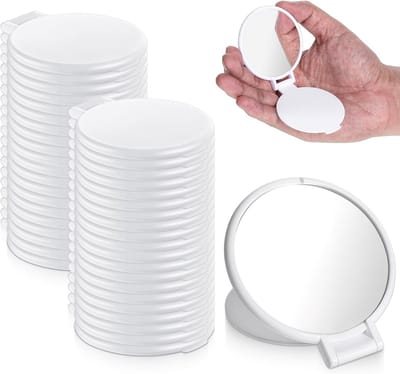 Compacte Zakspiegels - Make-up Spiegels - Dagelijks Gebruik - Dubbelzijdig Flip Design - 80 Stuks - Wit