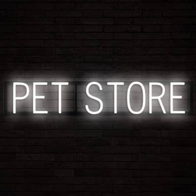 PET STORE - Lichtreclame Neon LED bord verlicht | SpellBrite | 82,91 x 16 cm | 6 Dimstanden & 8 Lichtanimaties | Reclamebord neon verlichting