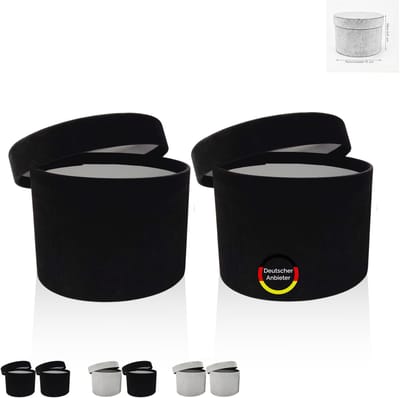 Dailygoods- Geschenkdozen rond met deksel - Fluwelen doos - Cadeauverpakking - Bloemenbox - 12,5 H x 17 D cm - Inhoud 2835 cm³ - Cadeaudoos