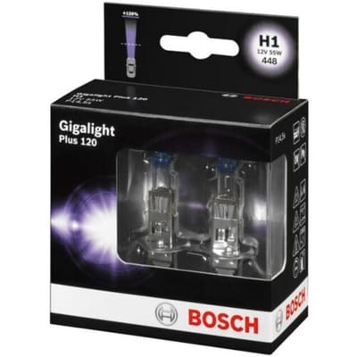 Lamp Halogeen BOSCH H1 Gigalight Plus 120% 12V/ 55W, 2 stuk