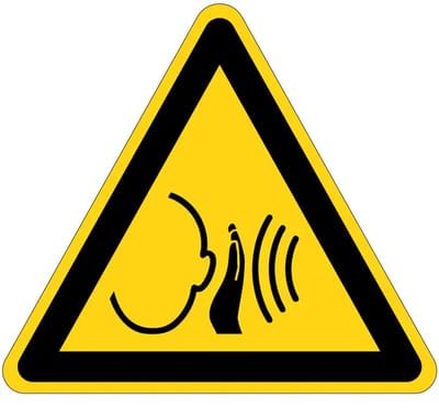Hard geluid waarschuwingsbord - W038 | gecoat dibond materiaal | 15 cm