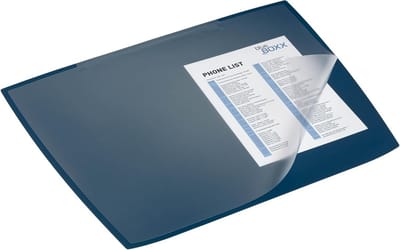 Groot Bureauonderlegger Donkerblauw 59x47 cm met Transparante Beschermhoes