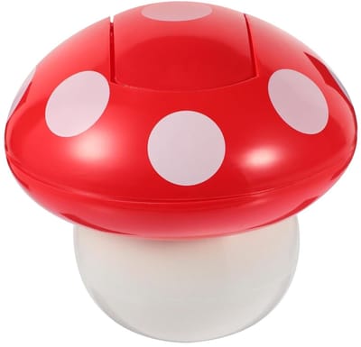 Paddenstoel Afvalbak - Tafel Prullenbak - Bureau Opruimen - Met Deksel - 19 cm - Rood