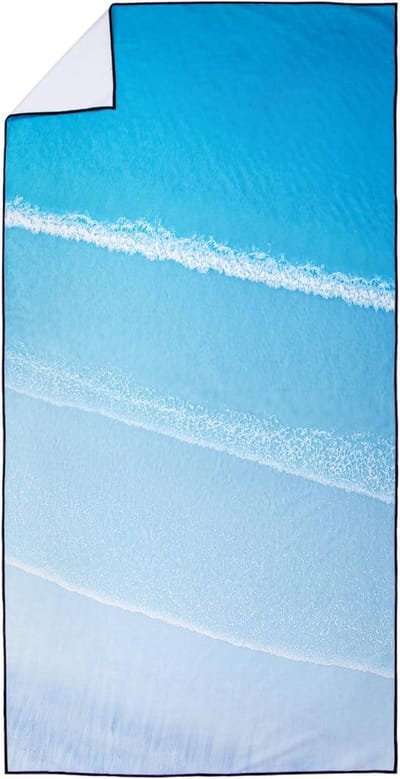 Omgoods - Sneldrogende Lichtgewicht Strandhanddoek - Blauwe Zee Print 90x180cm