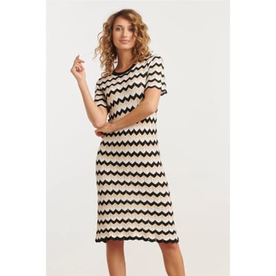 Smashed Lemon 25267 zigzag gebreide jurk, |
