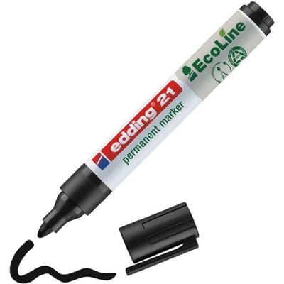 Edding EcoLine marker, zwart, afm 21, lijndikte 1,5-3 mm, 1 stuk