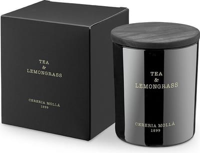 Cereria Mollà 1899 Geurkaars 230gr 50 u Tea and Lemongrass katoenen lont sojawas ideaal cadeau citroengras fris huisparfum citrus heerlijk