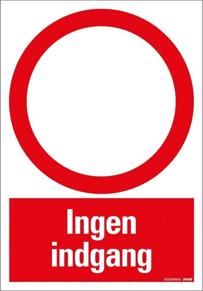 Pickup bord 23x33 cm Combinatie - INGEN INDGANG