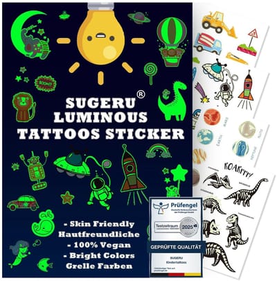 Store_8 - 100+ Tatoeages - Lichtgevende Tatoeages - Huidvriendelijk - Kinderen - Tatoeages voor Jongens en Meisjes - Cadeautje voor Kinderverjaardag