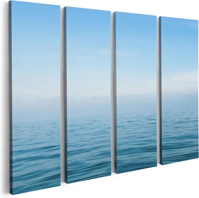 Artaza Canvas Schilderij Vierluik Zee Met Een Blauw Hemel Achtergrond - 80x60 - Foto Op Canvas - Canvas Print