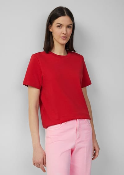 s.Oliver - female - T-shirt van interlock-jersey met ronde hals