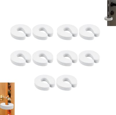 10 stuks - Deurstopper tegen beknelling - Veiligheidsdeurklem tegen beknelling - Deurstopper die onbedoeld dichtslaat - Deurstopper van 9,5*9,5*1,5 cm - Geschikt om de deur open te houden en te voorkomen dat deze per ongeluk dichtvalt